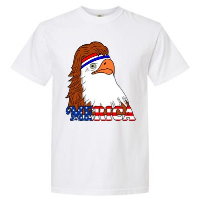 Merica Bald Eagle Retro USA Flag Garment-Dyed Heavyweight T-Shirt