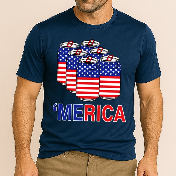 Merica Beer Pack Cooling Performance Crew T-Shirt