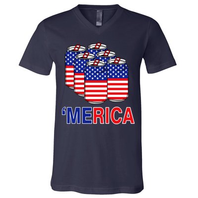 Merica Beer Pack V-Neck T-Shirt