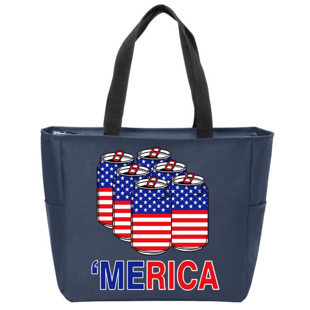 Merica Beer Pack Zip Tote Bag