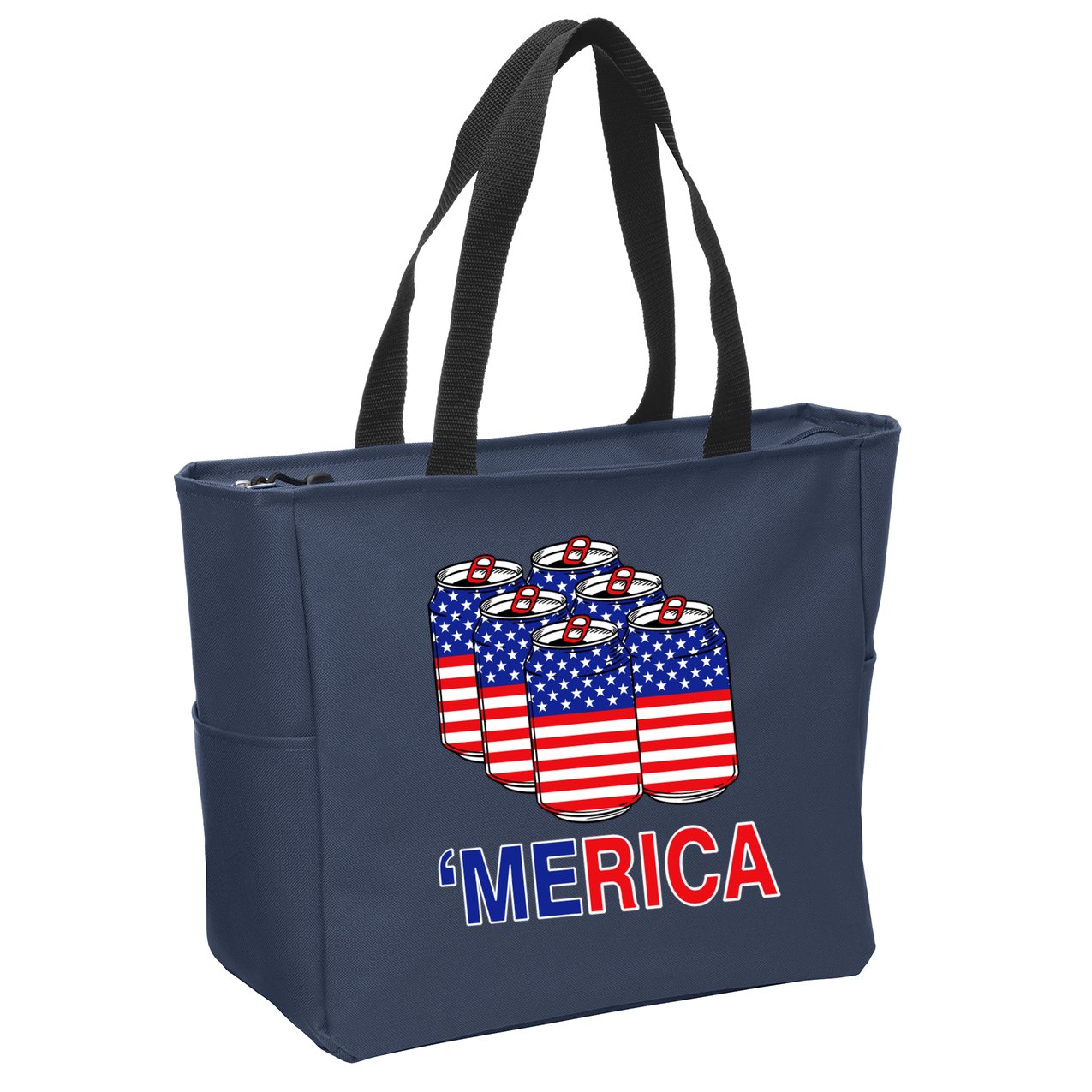 Merica Beer Pack Zip Tote Bag