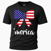Merica Bow Tie USA Flag Cooling Performance Crew T-Shirt