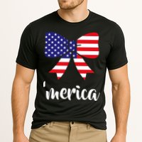 Merica Bow Tie USA Flag Cooling Performance Crew T-Shirt