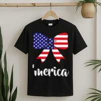 Merica Bow Tie USA Flag T-Shirt