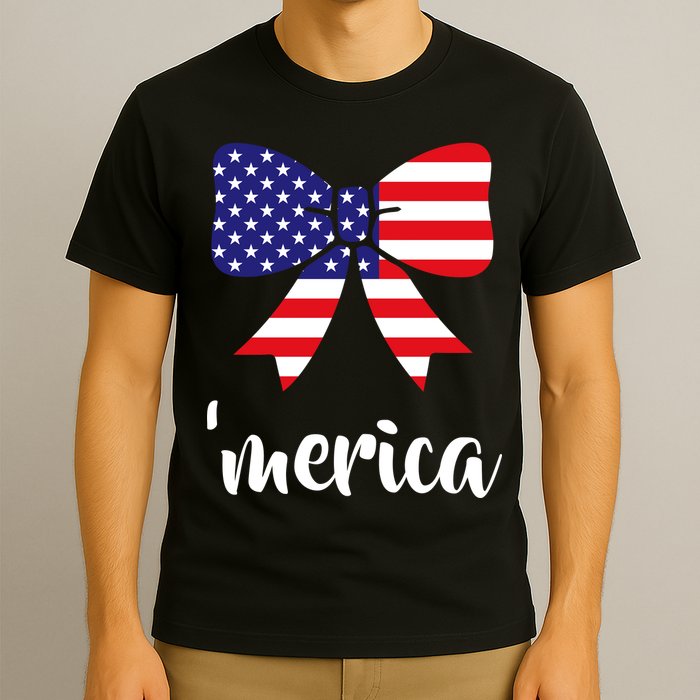 Merica Bow Tie USA Flag T-Shirt