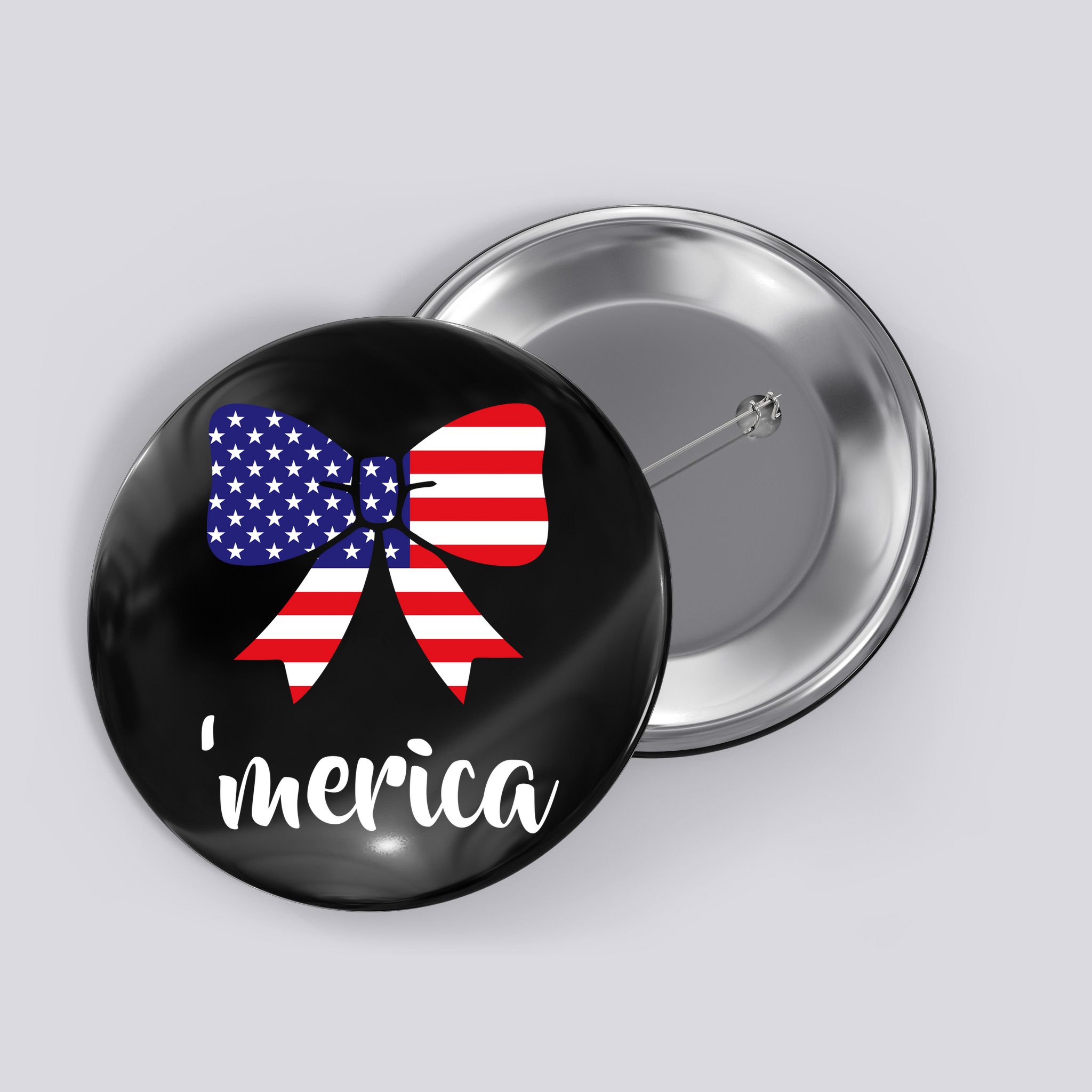 Merica Bow Tie USA Flag Button