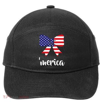 Merica Bow Tie USA Flag 7-Panel Snapback Hat