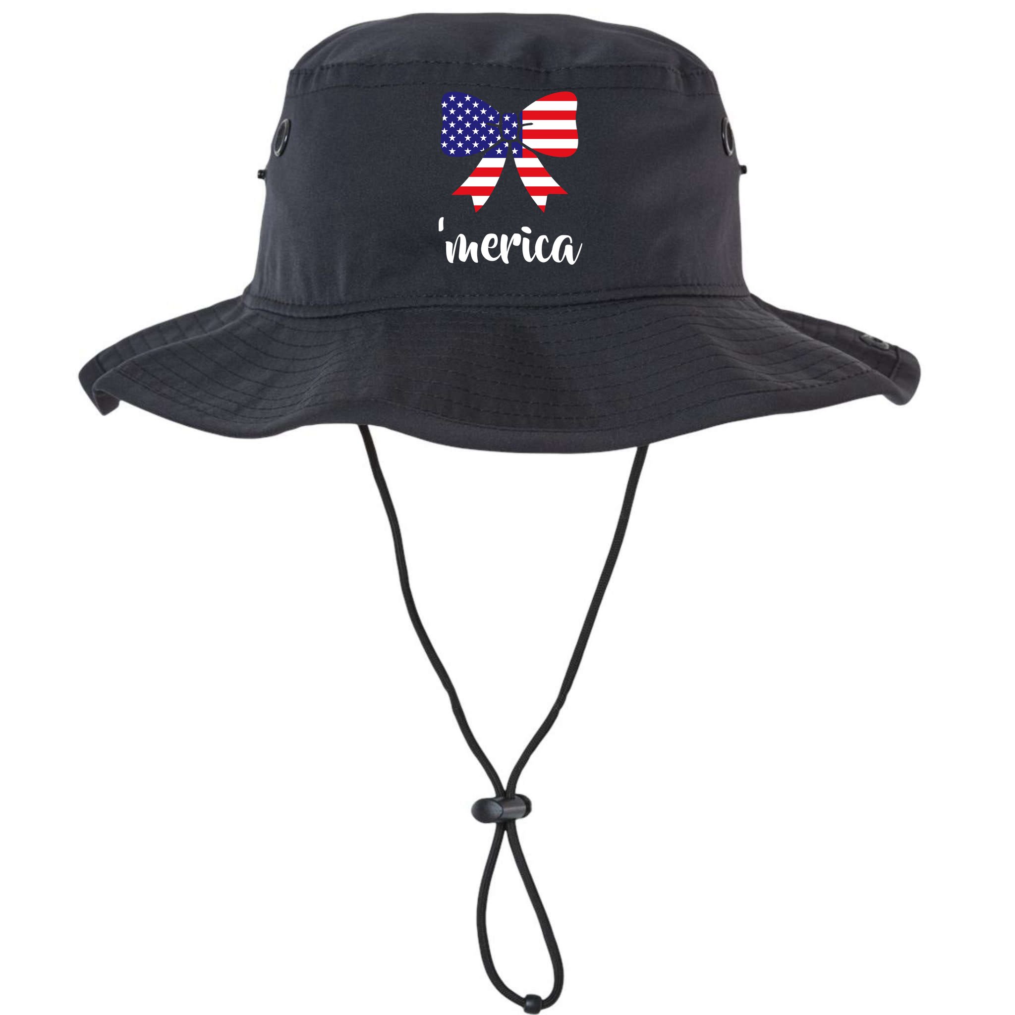 Merica Bow Tie USA Flag Bucket Hat