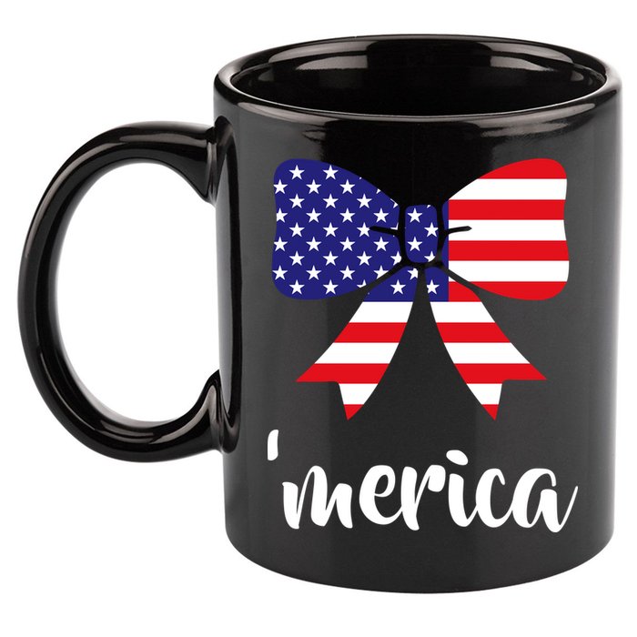 Merica Bow Tie USA Flag 11oz C Handle Ceramic Mug