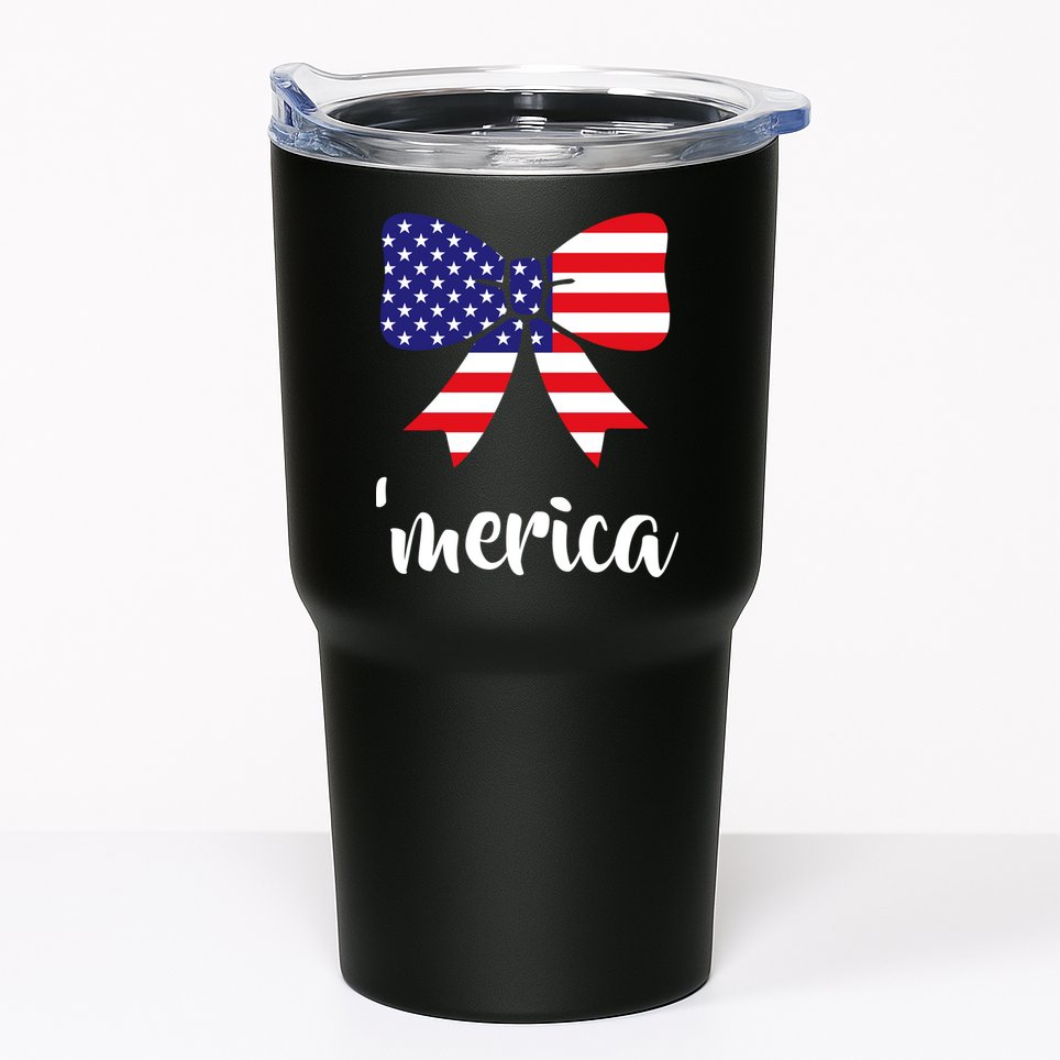 Merica Bow Tie USA Flag Tumbler