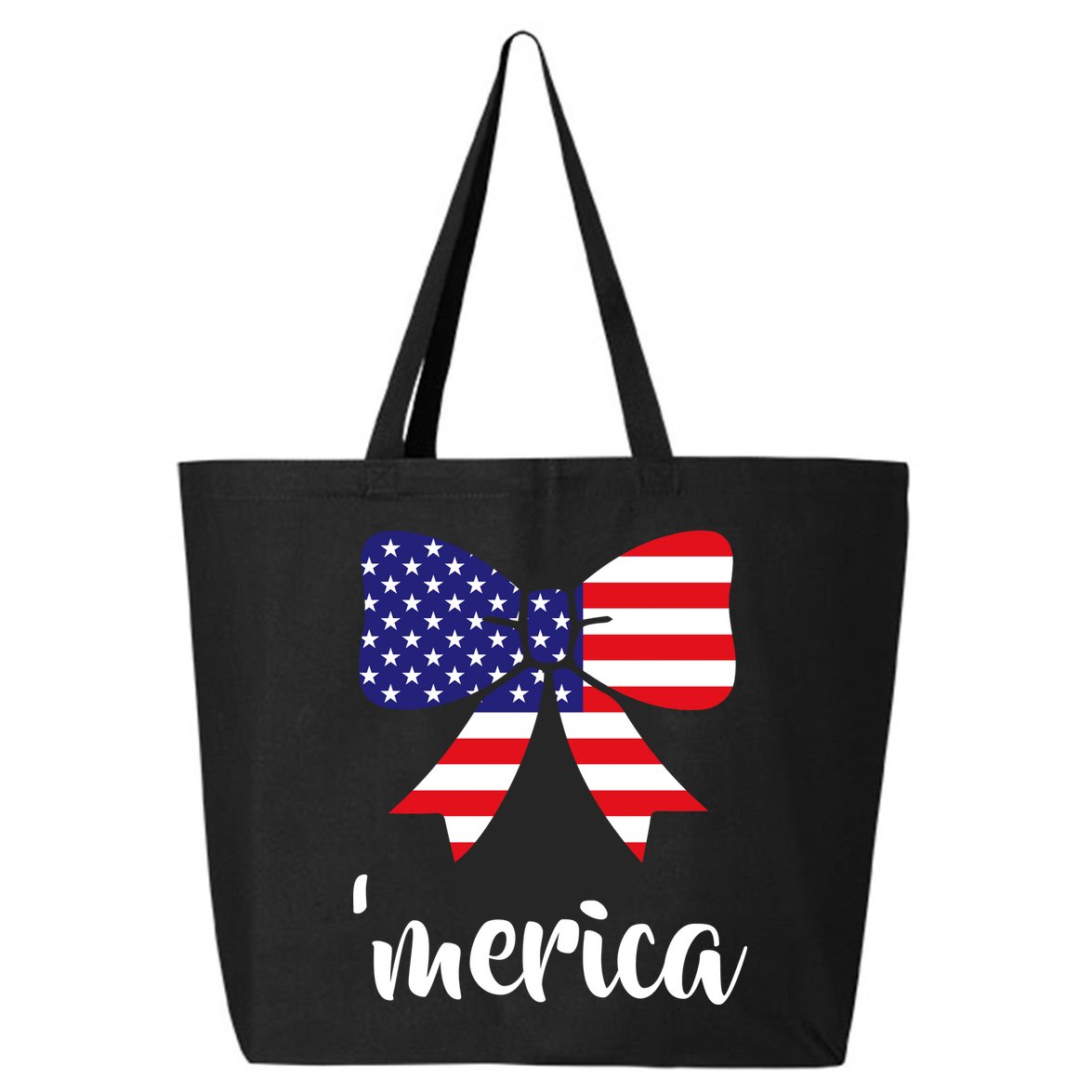 Merica Bow Tie USA Flag 25L Jumbo Tote