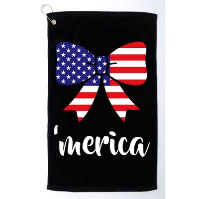 Merica Bow Tie USA Flag Golf Towel