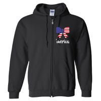 Merica Bow Tie USA Flag Full Zip Hoodie