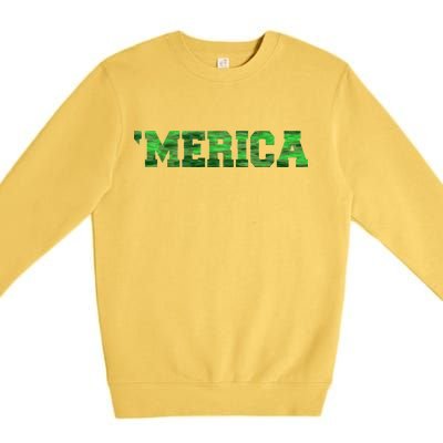 Merica Camo Logo Premium Crewneck Sweatshirt