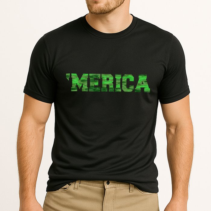 Merica Camo Logo Cooling Performance Crew T-Shirt