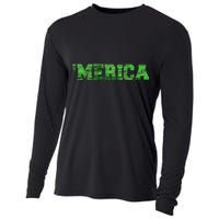 Merica Camo Logo Cooling Performance Long Sleeve Crew