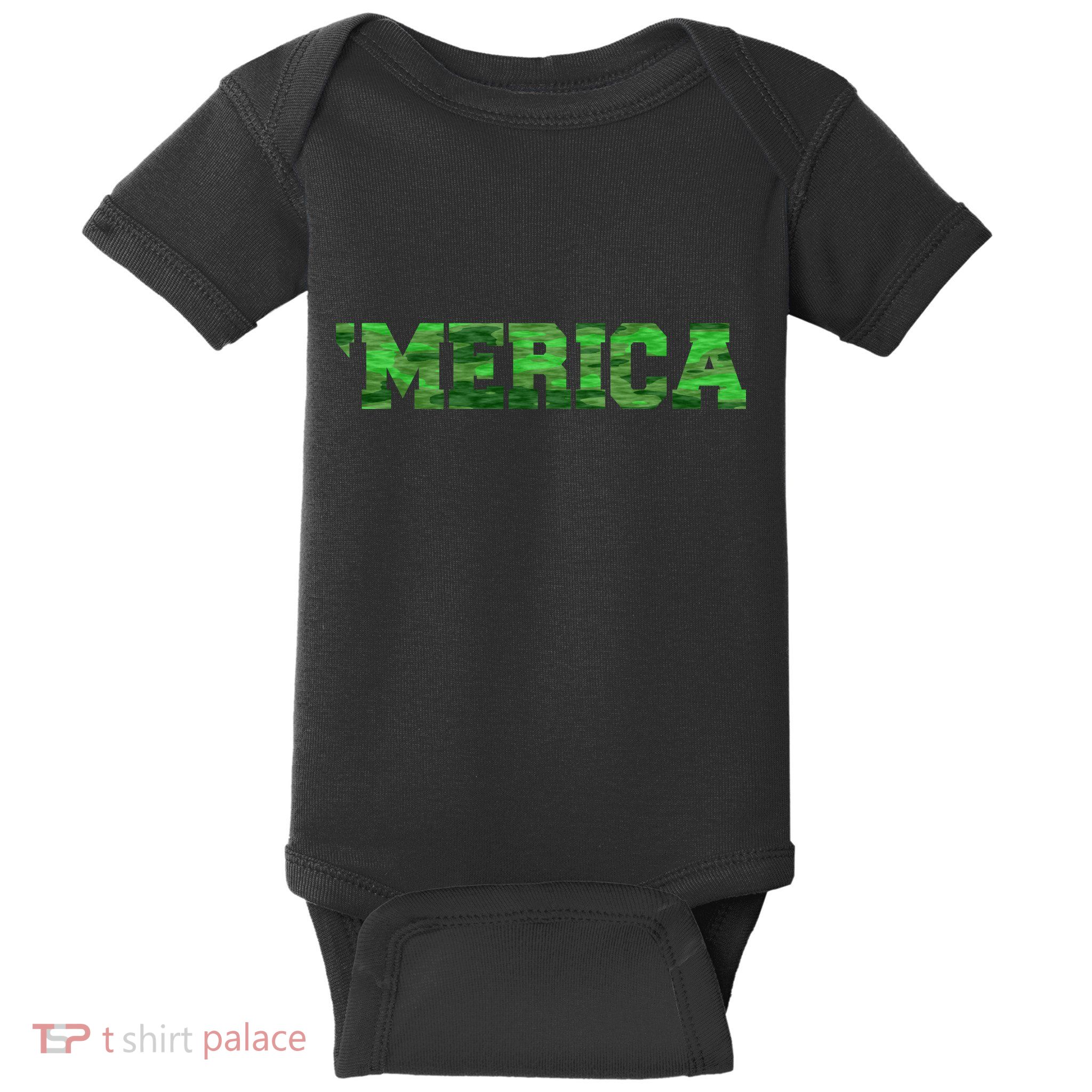 Merica Camo Logo Baby Bodysuit