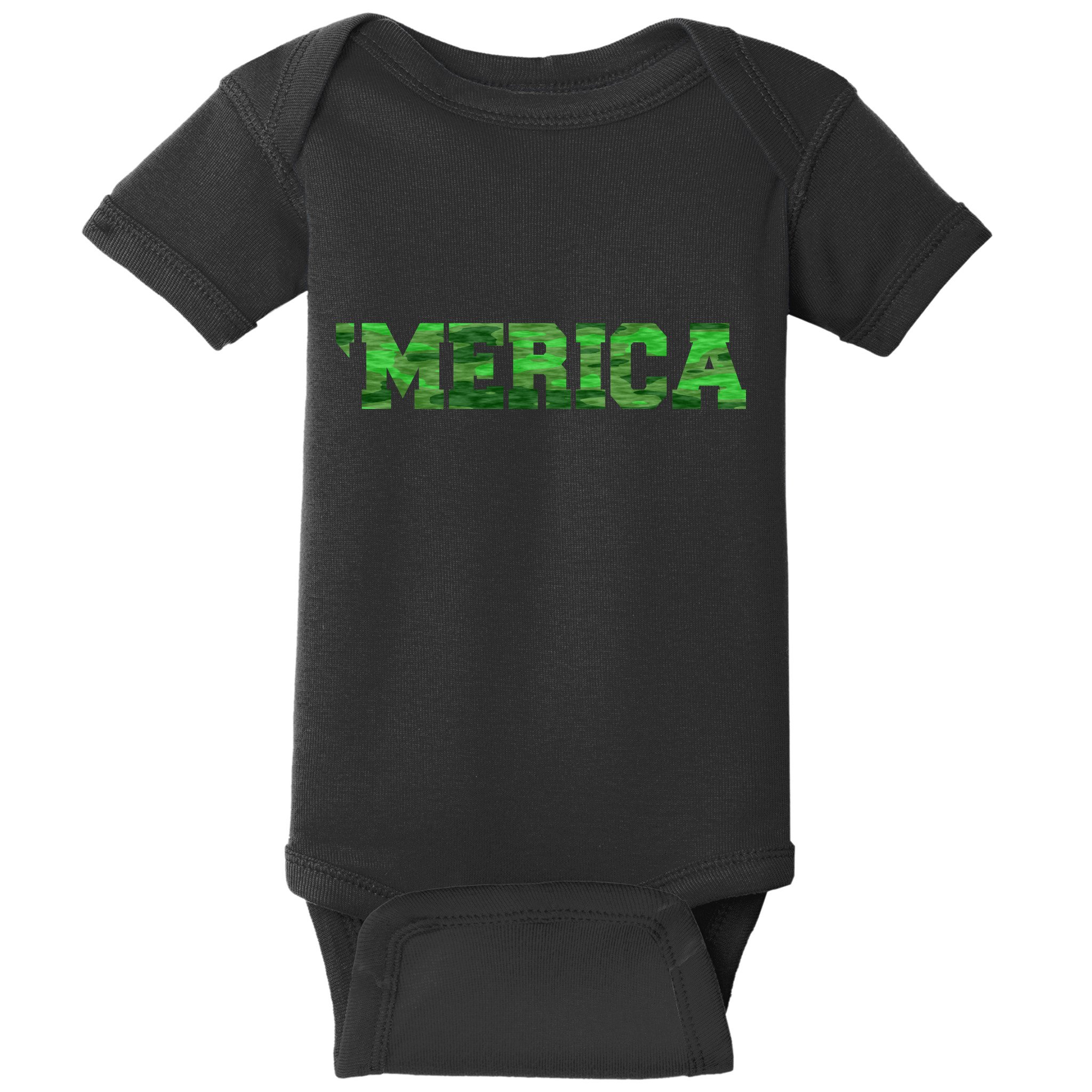 Merica Camo Logo Baby Bodysuit