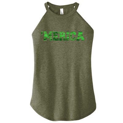 Merica Camo Logo Women’s Perfect Tri Rocker Tank