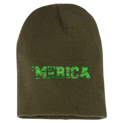 Merica Camo Logo Short Acrylic Beanie