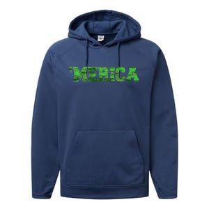 Merica Camo Logo Performance Fleece Hoodie