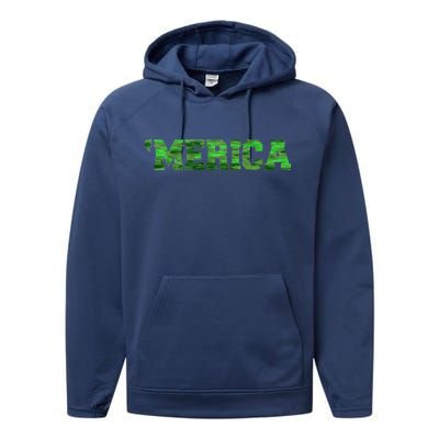 Merica Camo Logo Performance Fleece Hoodie