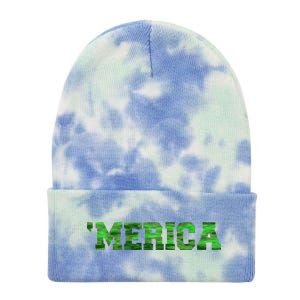 Merica Camo Logo Tie Dye 12in Knit Beanie