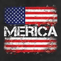 Merica Distressed Flag 7 Panel Mesh Trucker Snapback Hat