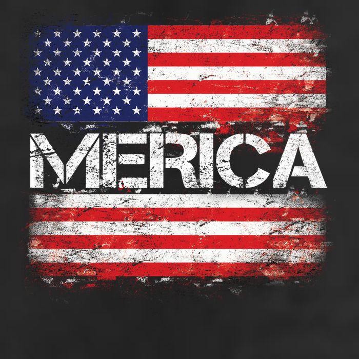 Merica Distressed Flag 7 Panel Mesh Trucker Snapback Hat