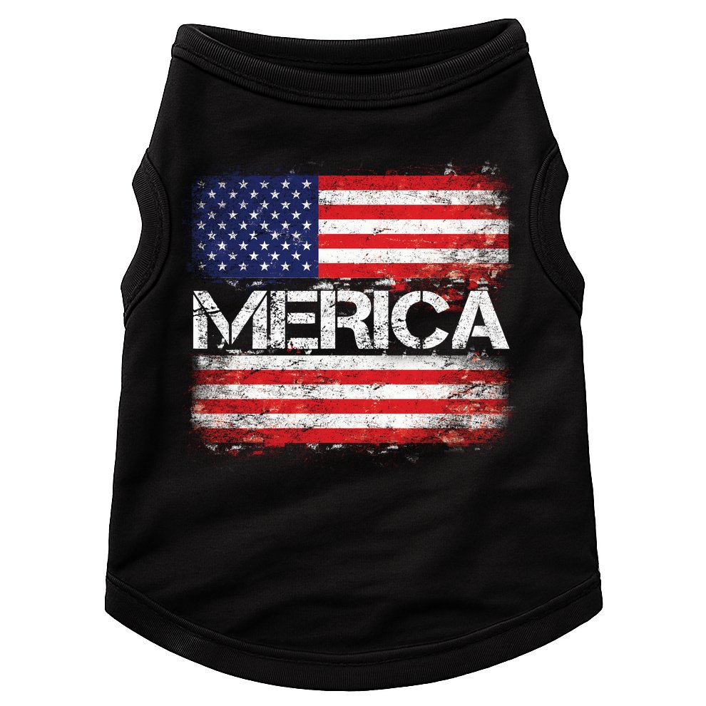 Merica Distressed Flag Doggie Tank