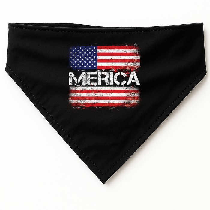 Merica Distressed Flag USA-Made Doggie Bandana