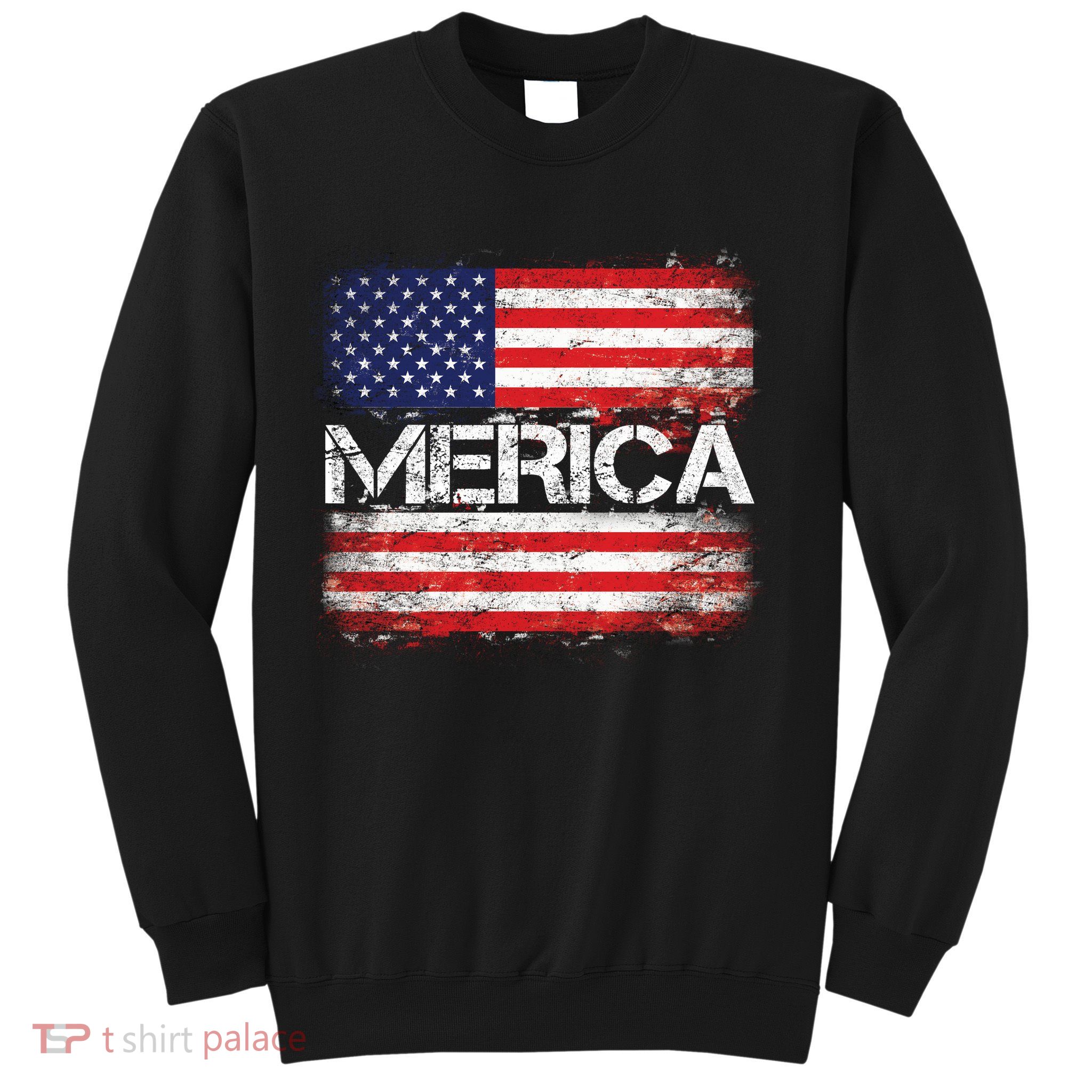 Merica Distressed Flag Sweatshirt