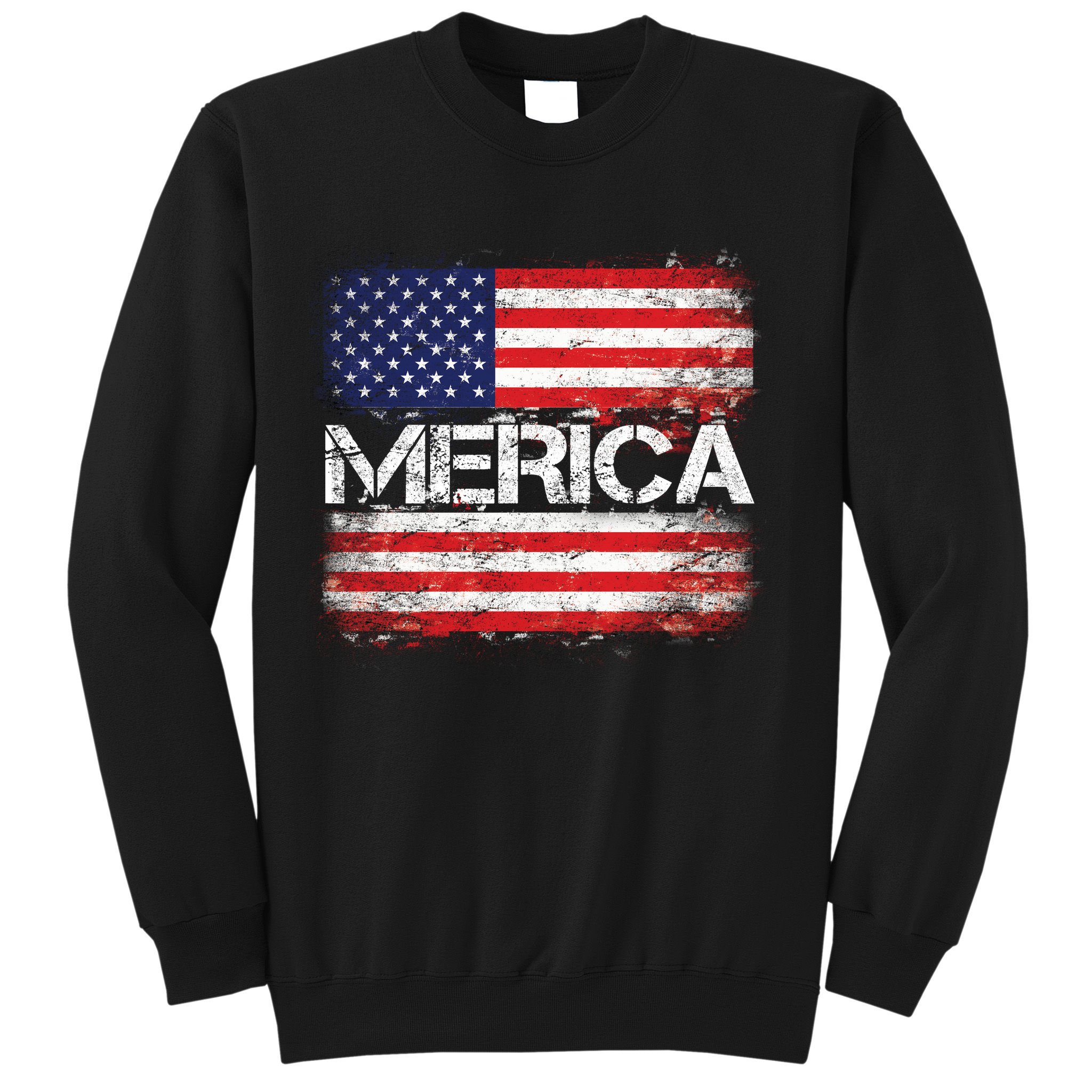 Merica Distressed Flag Sweatshirt