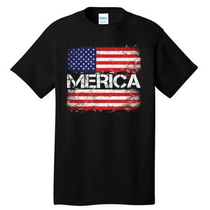 Merica Distressed Flag Tall T-Shirt