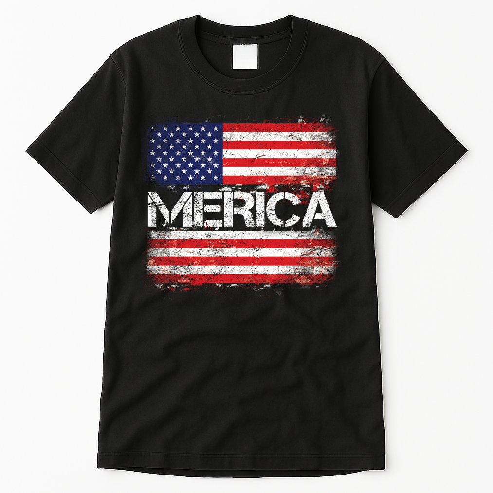 Merica Distressed Flag Tall T-Shirt