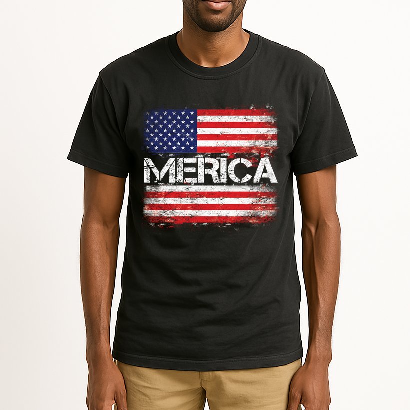 Merica Distressed Flag Tall T-Shirt