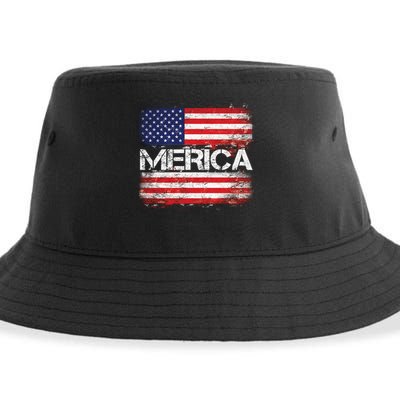 Merica Distressed Flag Sustainable Bucket Hat