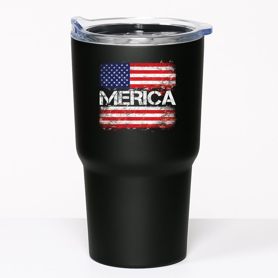 Merica Distressed Flag Tumbler