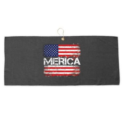 Merica Distressed Flag Large Microfiber Waffle Golf Towel