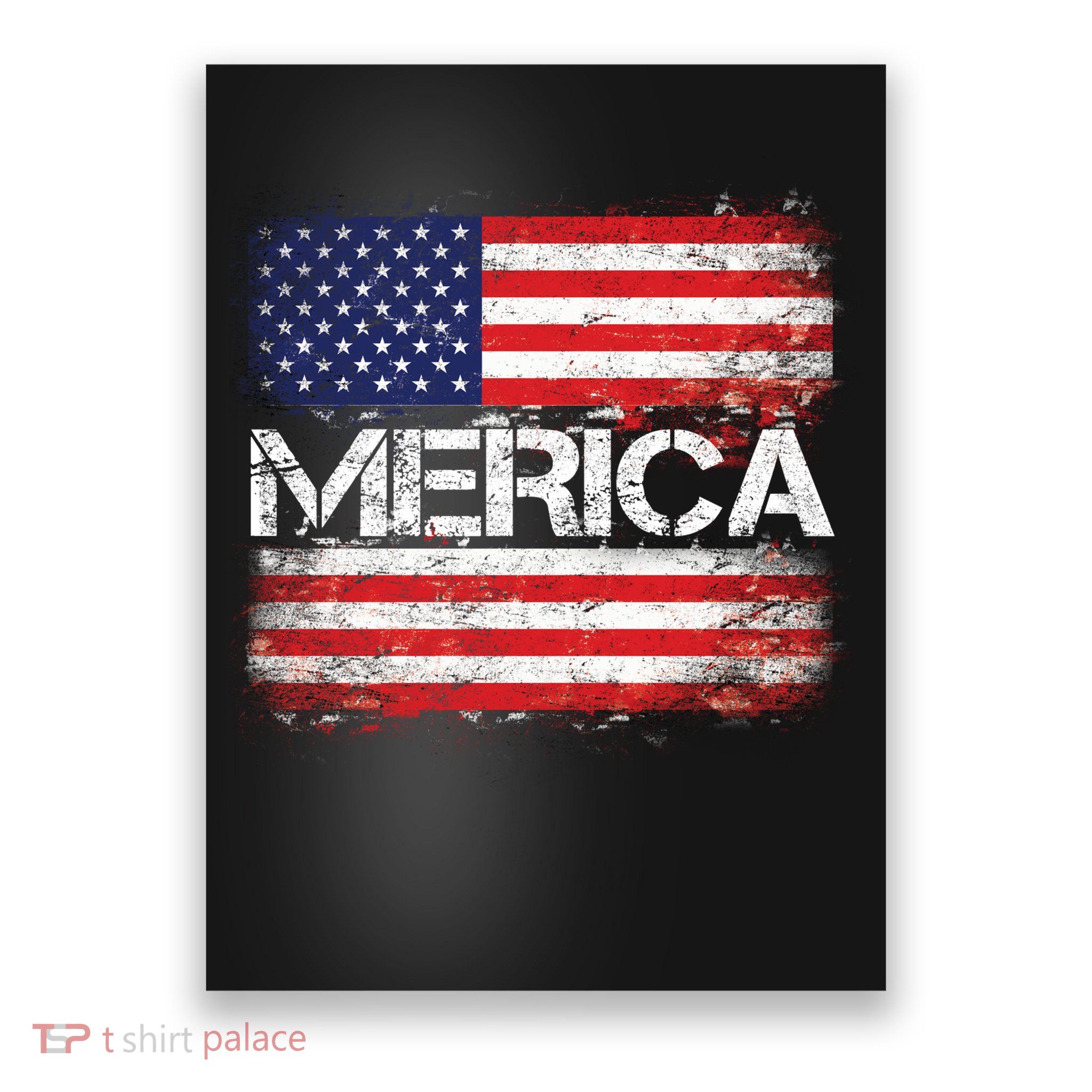 Merica Distressed Flag Poster