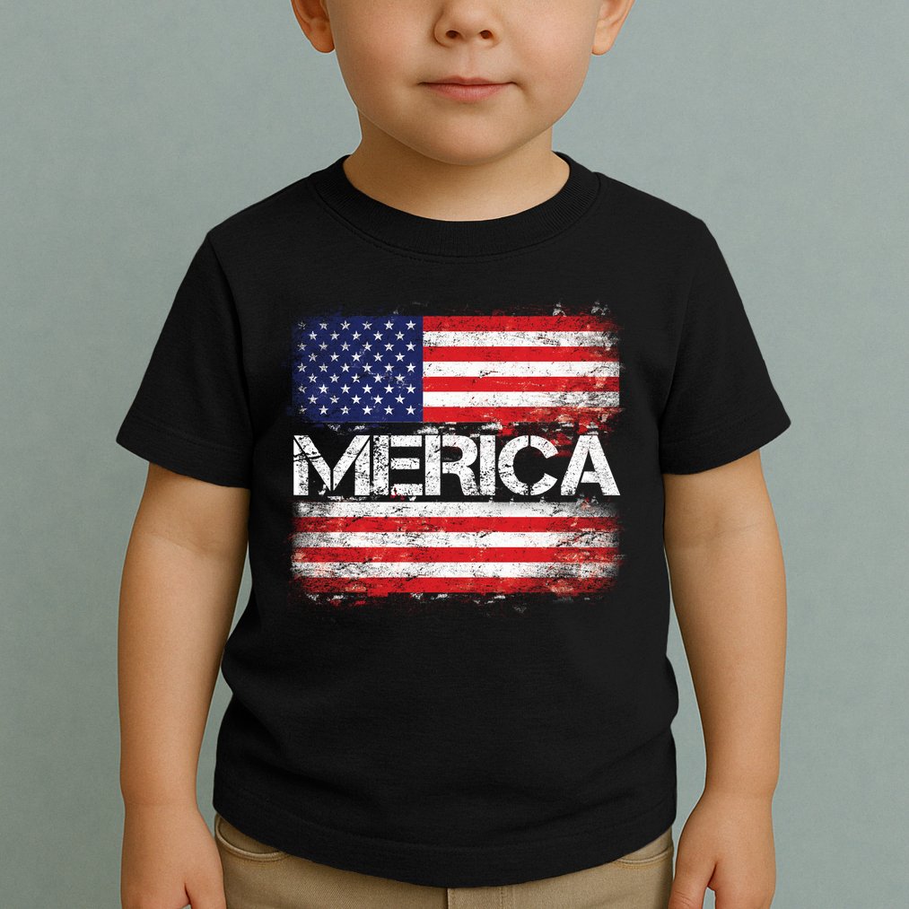 Merica Distressed Flag Toddler T-Shirt
