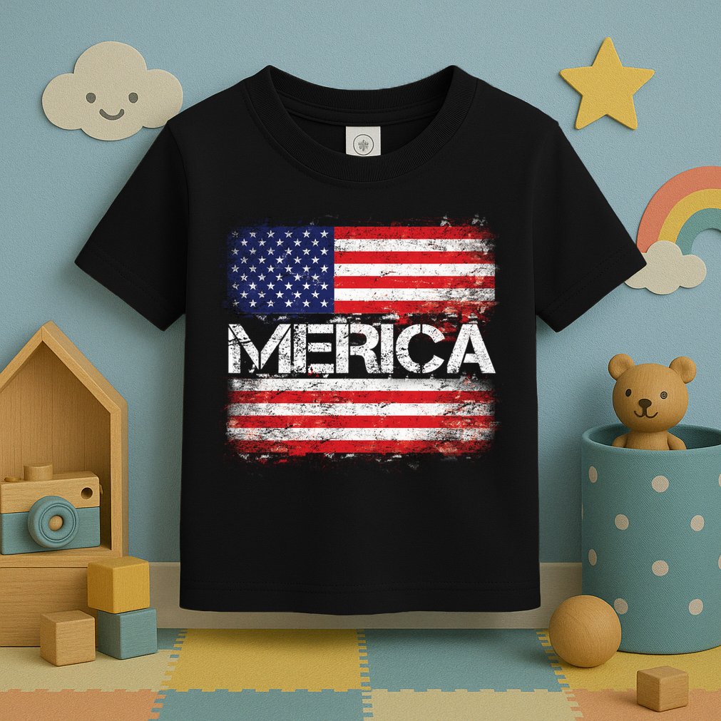 Merica Distressed Flag Toddler T-Shirt