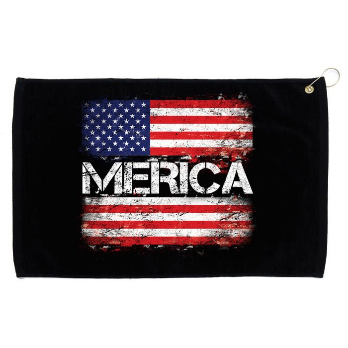 Merica Distressed Flag Grommeted Golf Towel