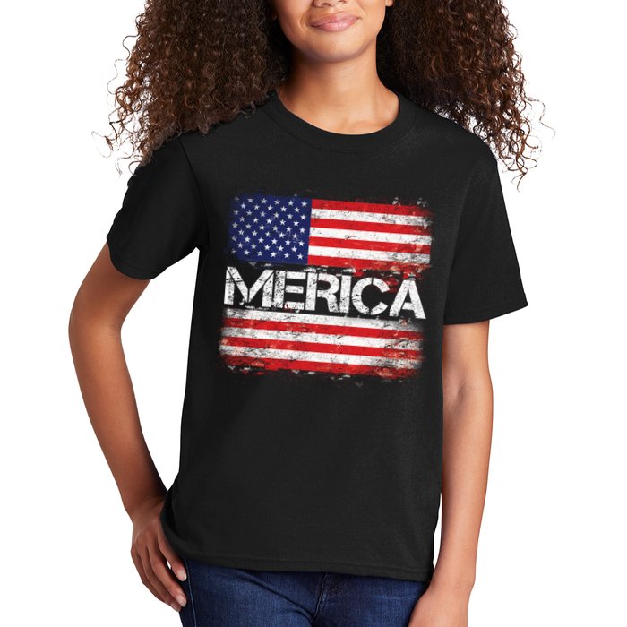 Merica Distressed Flag Kids T-Shirt