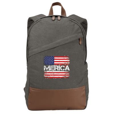 Merica Distressed Flag Cotton Canvas Backpack