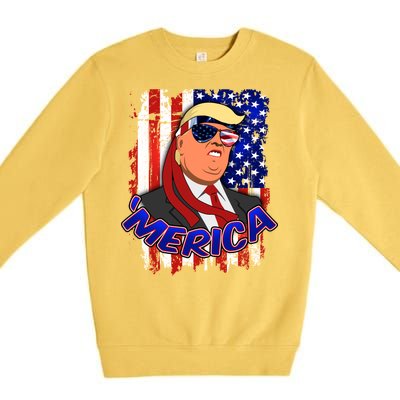 Merica Donald Trump Premium Crewneck Sweatshirt