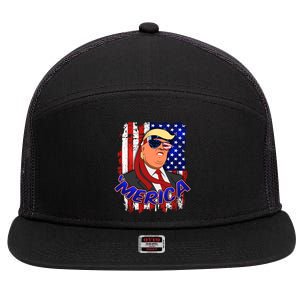 Merica Donald Trump 7 Panel Mesh Trucker Snapback Hat