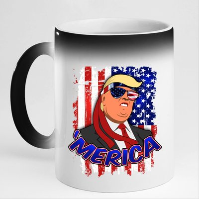 Merica Donald Trump 11oz Black Color Changing Mug