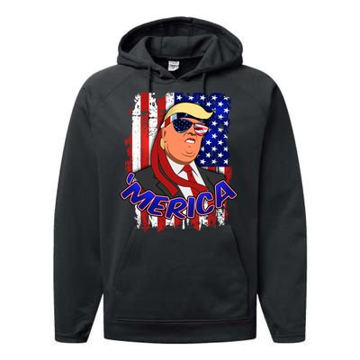 Merica Donald Trump Performance Fleece Hoodie