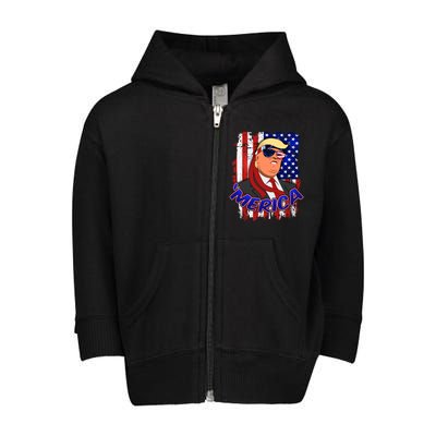 Merica Donald Trump Toddler Zip Fleece Hoodie